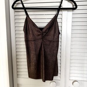 Brown Ruched Camisole Top